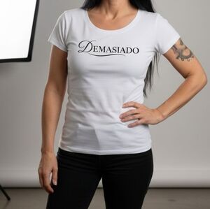 Demasiado Original Women's White Baby Doll T-Shirt, NWT
